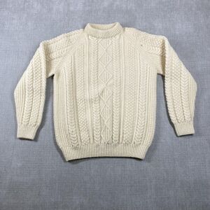 Vintage Mary Smith Sweater Mens Large Aran Irish Wool Cable Knit Pullover 90s